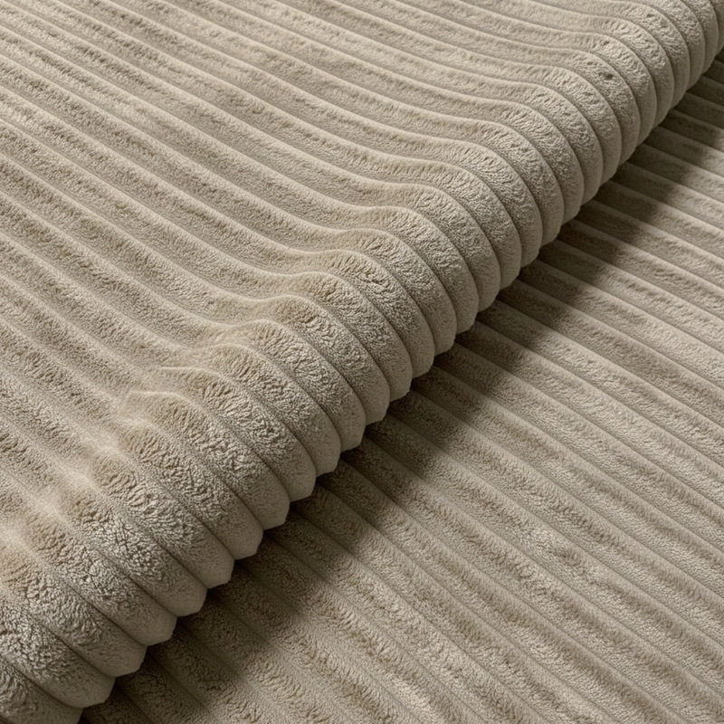 Repose-pieds plein Corduroy Upholstery, Camel