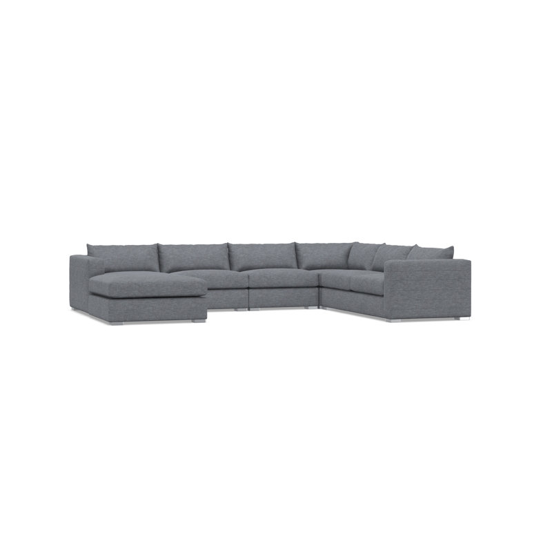 Sectional, Dark Gray Polyester