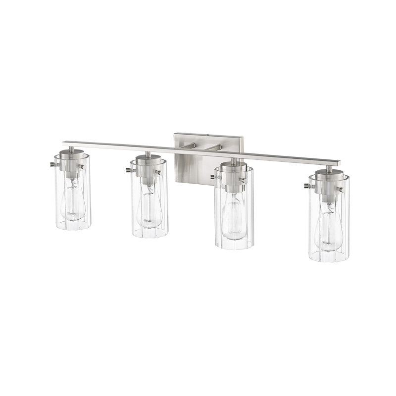 Éclairage de salle de bain à intensité variable 4 lumières Bastion, Nickel brossé