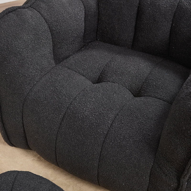 Sofas Upholstered Sofa, 23.23" H x 38.58" W x 31.5" D, Black Chenille