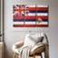 «State Map Over Hawaii Flag», reproduction sur toile-1052983435