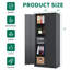 Armoire de rangement en métal 72 po H, armoire verrouillable en acier à outils noir avec portes et 4 tablettes, grands classeurs pour systèmes de rangement de garage