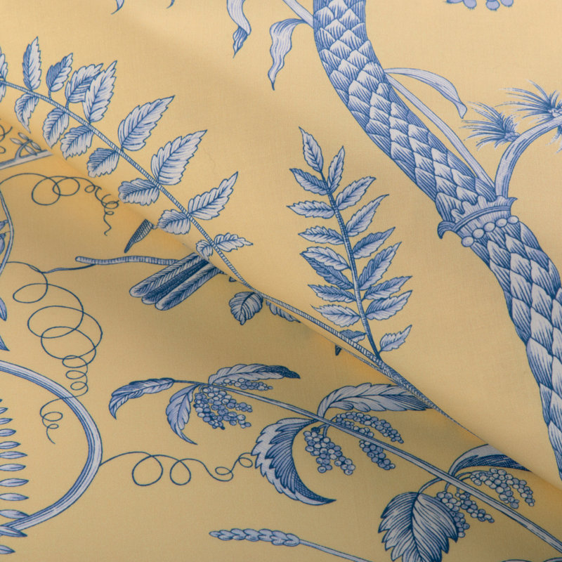 La Menagerie Bird and Thistle II 100% Cotton Fabric, Sun