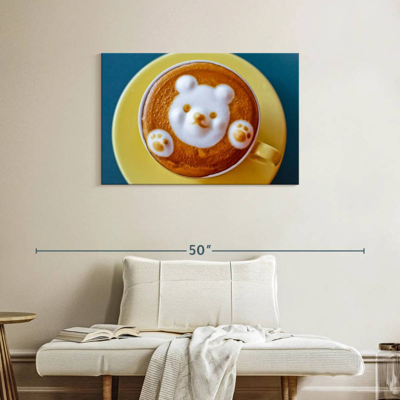 Yarlin Bear Latte Coffee, 24" H x 36" W
