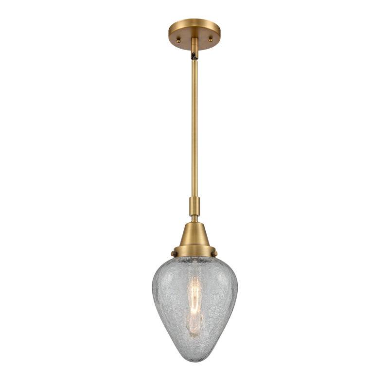 Luminaire suspendu en forme de goutte à 1 lumière Caernarfon, Ampoule non incluse, Laiton brossé