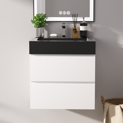  Meuble-lavabo à simple cuve flottante avec surface intégrée