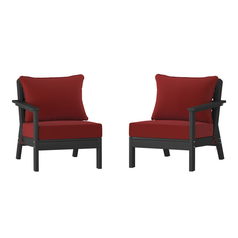 Ensemble de sièges profonds avec coussins, Red, Black
