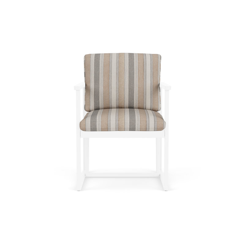 Summit Outdoor Dining Armchair, Ebony, Purveyor Pewter, White
