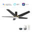 Ventilateur de plafond intelligent Woodrow de 48 pouces avec télécommande, ensemble d'éclairage inclus, fonctionne avec l'assistant Google, Amazon Alexa et les raccourcis Siri.-62993062-62993056