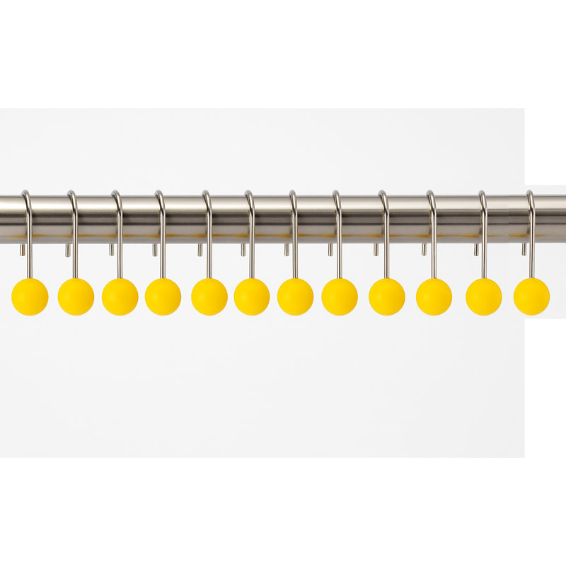 Crochets de rideau de douche ronds, Jaune