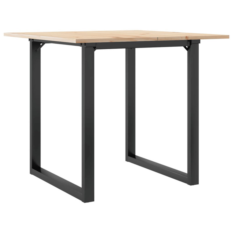 Dining Table O-Frame Solid Wood Pine And Steel, 29.5"H x 31.5"L x 31.5"W