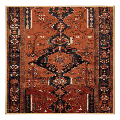 Machine Washable Turkish Brown Area Rug
