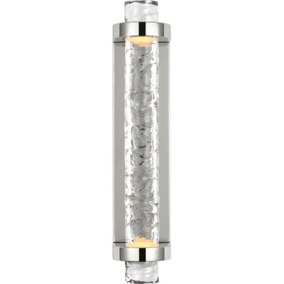 Theron Linear Bath Sconce in Clear Wavy Glass