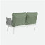 Causeuse et table en acier Mariano, blanc cassé et vert-1260514466