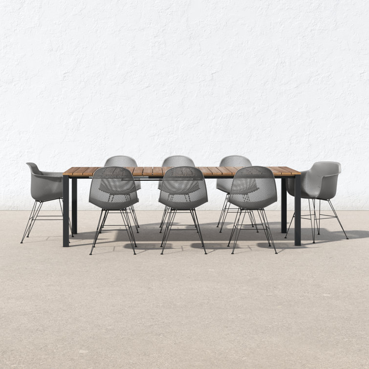 Dusti 94'' Rectangular 8 - Person Outdoor Dining Set