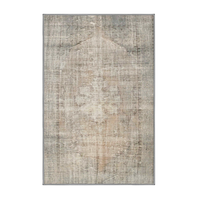 Tapis contemporain gris, Rectangle 7 pi x 9 pi
