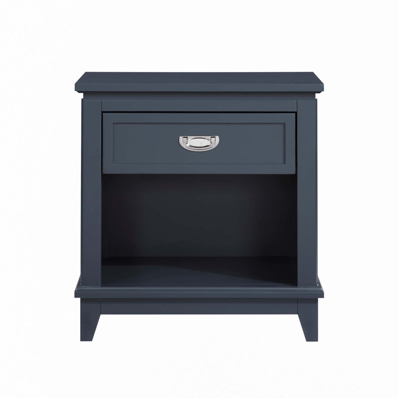 Table de chevet 1 pièce avec tiroirs de rangement bleu marine, Marine
