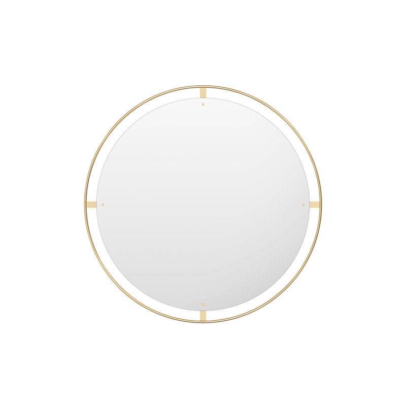 Nimbus Engineered Wood Mirror, 23.6" x 23.6", Polished Brass