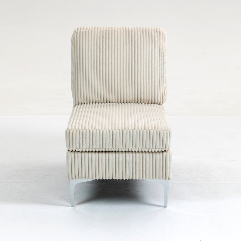 Module de siège modulaire sans accoudoirs, canapé modulaire en velours côtelé, fauteuil d'appoint modulaire à accoudoirs simples