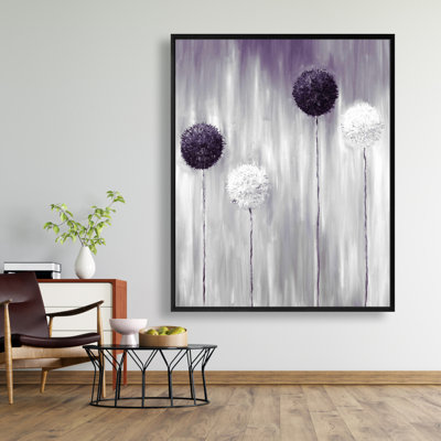 Purple Allium Flowers Print On Canvas