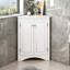Armoire de rangement triangulaire blanche avec tablettes réglables-242456100