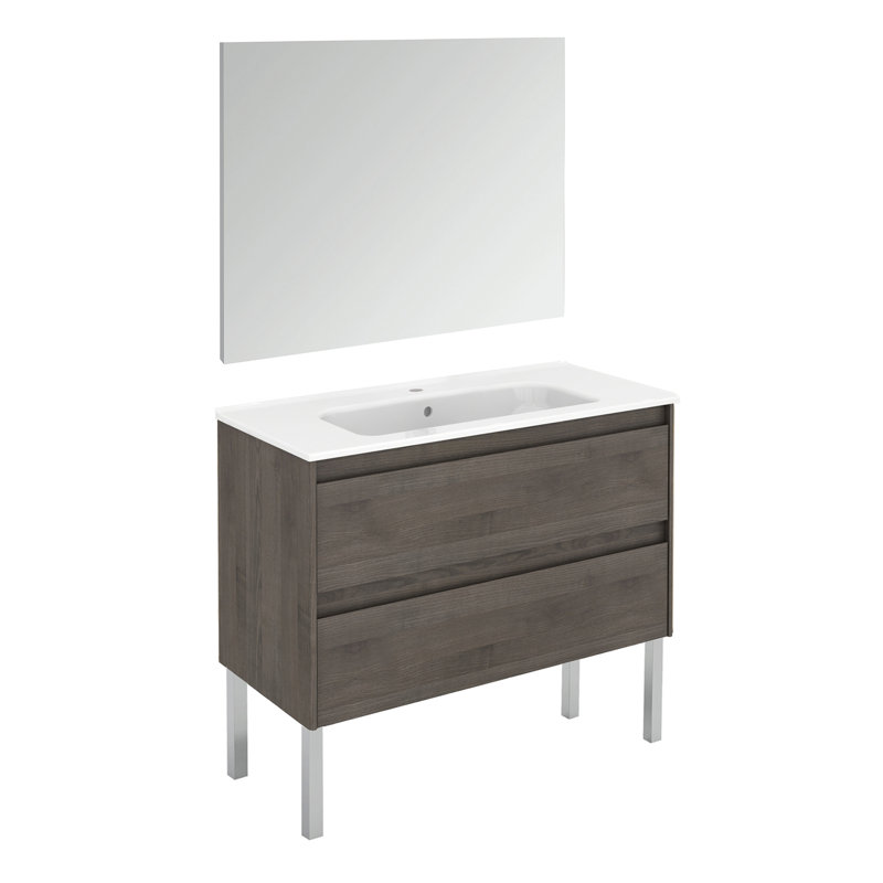 Ambra 39.6'' W Single Vanity, 23.8", Samara Ash