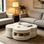 Table basse 31,5 "ronde unique en faux marbre pour le salon