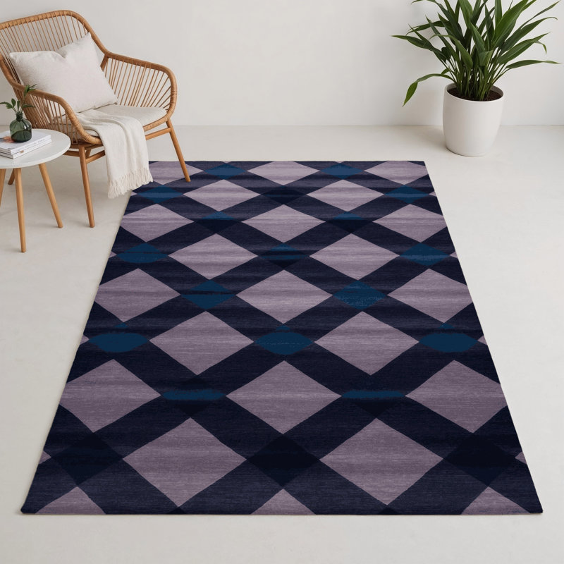 Tapis d'intérieur et d'extérieur à carreaux rose, Rectangle 9 pi x 12 pi