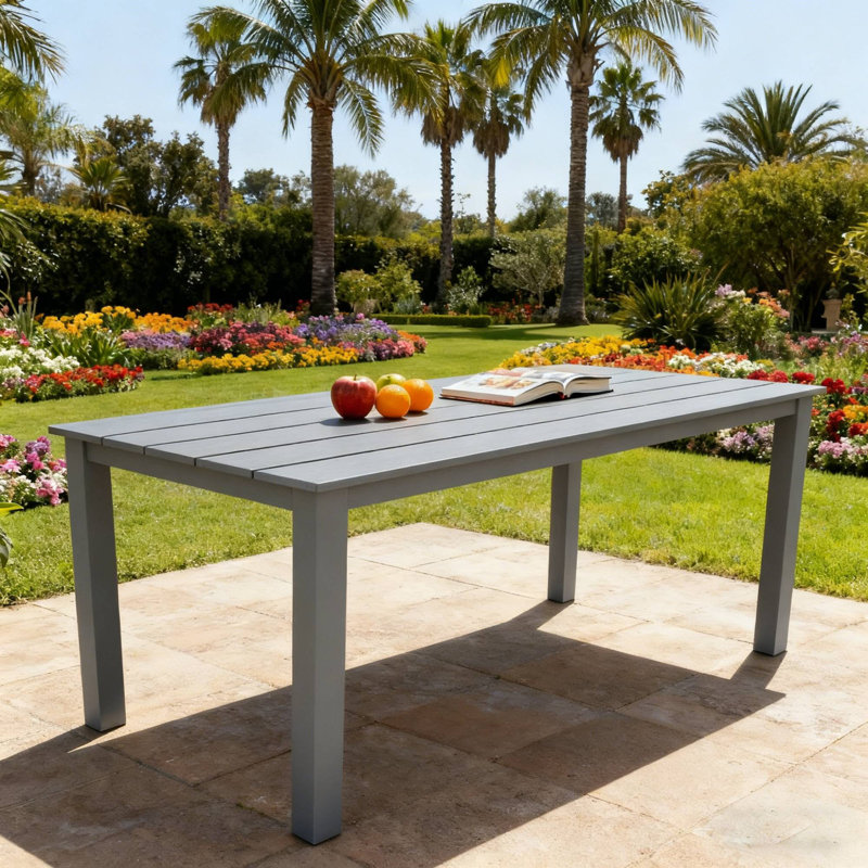 table de salle à manger en bois imitation bois texturé (table seulement), Gris carbone
