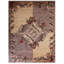 Tapis d'intérieur rectangulaire oriental noué à la main, en laine brun clair et or-1390203698