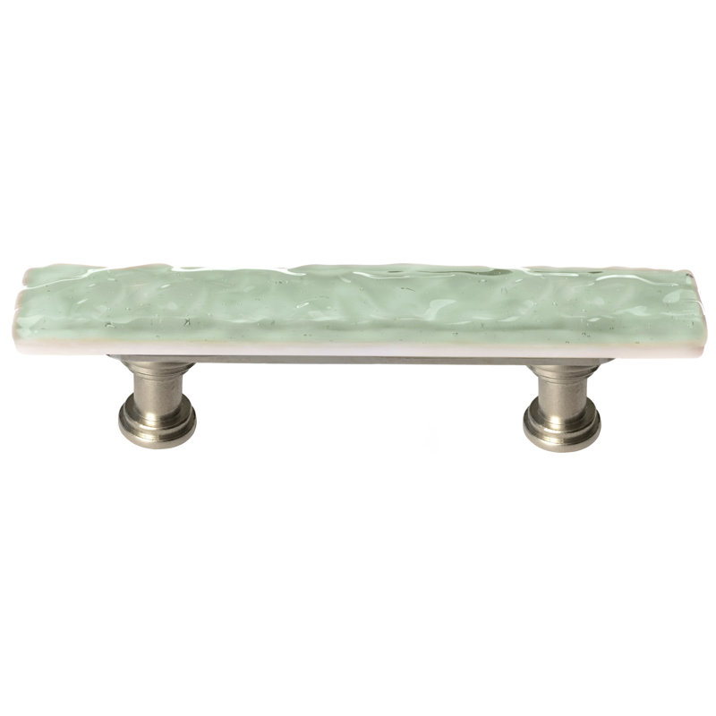 Skinny Glacier Bar / Handle Pull, Satin Nickel, Spruce Green