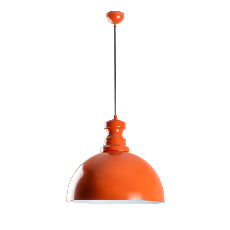 Lustre réglable élégant, structure en métal orange, 15,7 po x 14,6 po | Hauteur: 17,3 à 52,8 pouces | 1 x douille E27 (40 W maximum) | Parfait pour la salle à manger et les espaces de vie | Conception moderne, installation facile