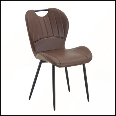 Ensemble de 4 chaises de salle Ã  manger en PU noir avec poignÃ©e intÃ©grÃ©e, conception ergonomique et pieds rÃ©glables pour plus de confort et de polyvalence