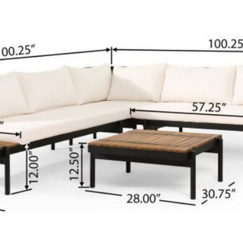 Ensemble de canapés modulaires à 5 places avec coussins Theo