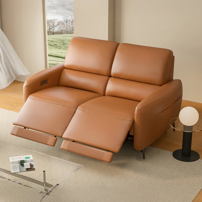 Canapé inclinable mural Power Zero, canapé inclinable 3 places avec ports USB et Type-C et plateau de table rabattable