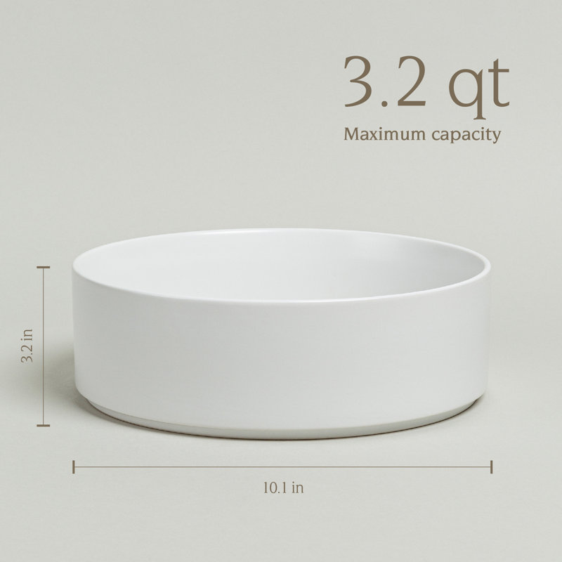 Over&Back Stackable Semi Hand-Finished Stoneware Serving Bowl, White