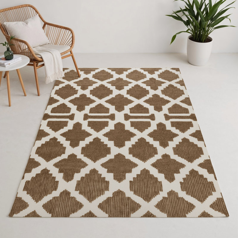 Tapis brun intérieur et extérieur Trellis, Rectangle 9 pi x 12 pi