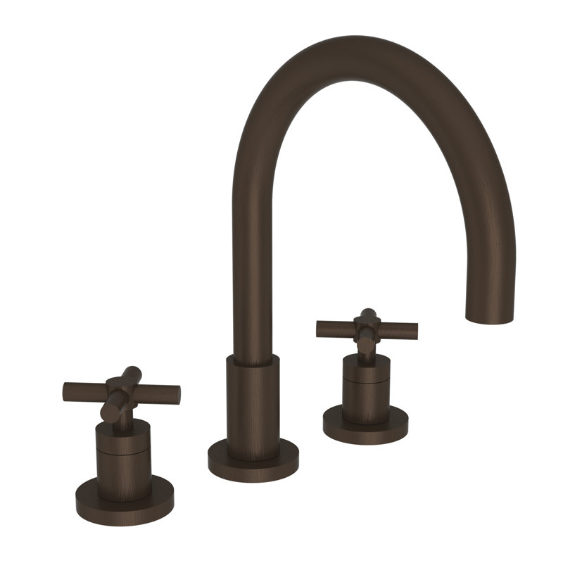 East Linear Double Handle Kitchen Faucet, Forever Brass (PVD), Cross