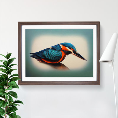 Vibrant Kingfisher Bird - Framed Print