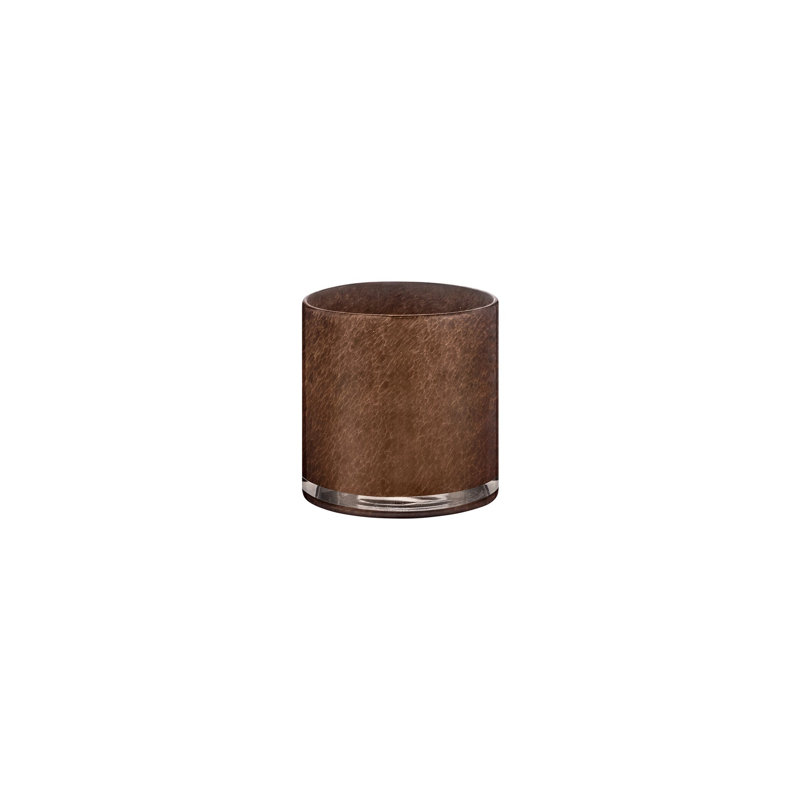 SAGA Glass Tabletop Hurricane, 3.4" H x 3.3" W x 3.3" D, Brown