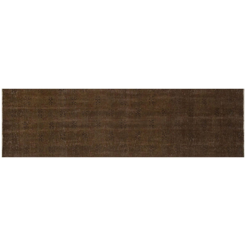 Tapis turc oriental brun en laine noué à la main