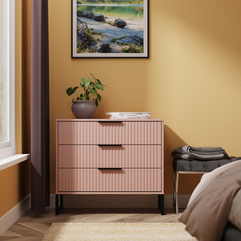 Bernat 77cm W 3 - Drawer Chest of Drawers, Pink