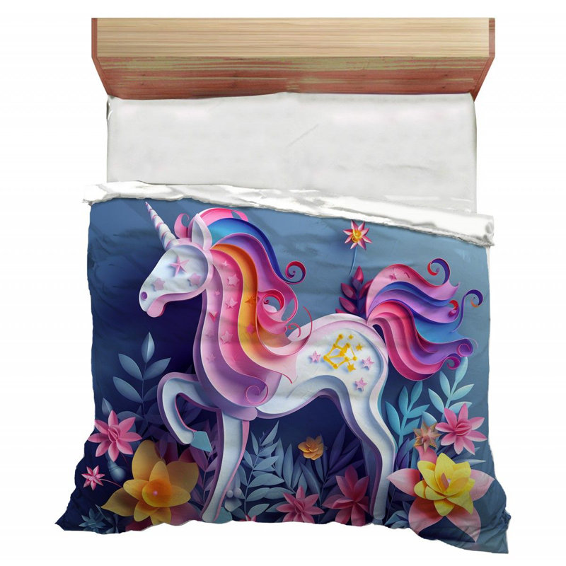 Édredon Licorne, literie, créature mythique_12359, Édredon simple très long