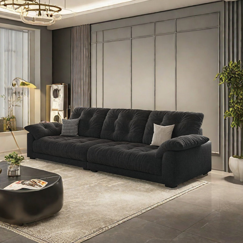 Canapé en tissu moderne de luxe moderne, 4, H 33,07 po x l 110,23 po x P 47,24 po