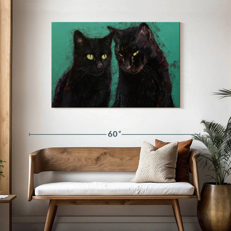 Brampt Two Black Cats, 30" H x 45" W