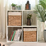 2 Piece Wicker Storage Cube Basket Set