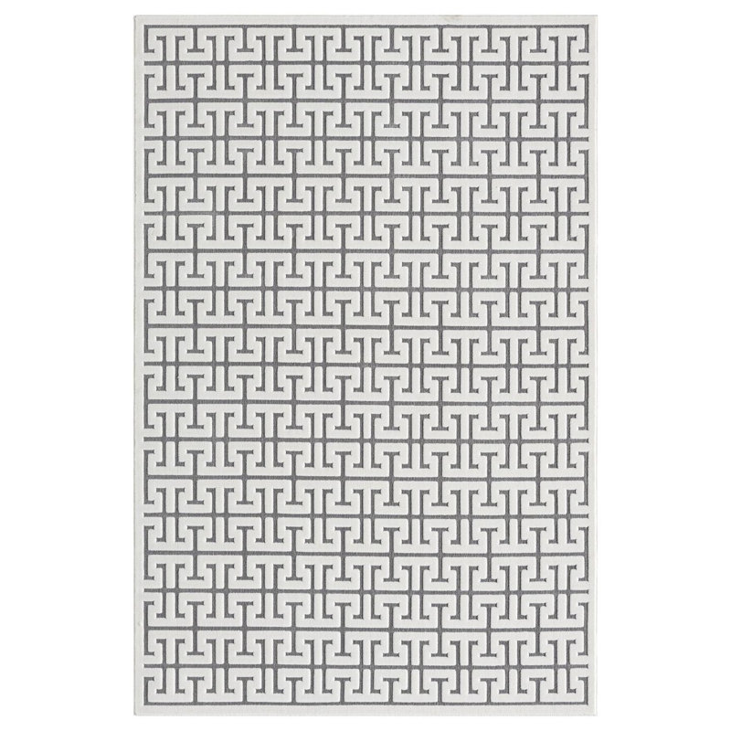 Modern Geometric Trellis Area Rug, Rectangle 6' x 9'