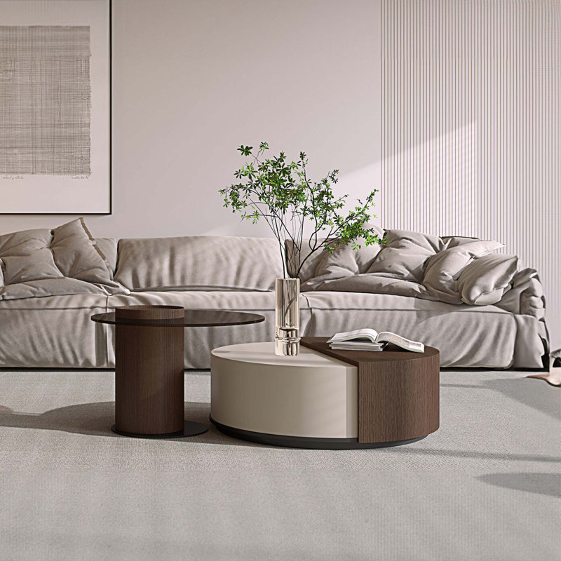 Coffee Table, White/Walnut