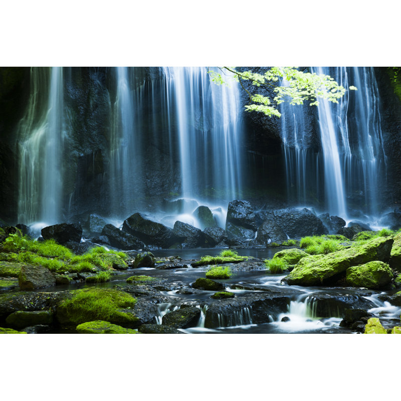 Japanese Waterfalls by Ooyoo - Wrapped Canvas Print, 81cm H x 122cm W