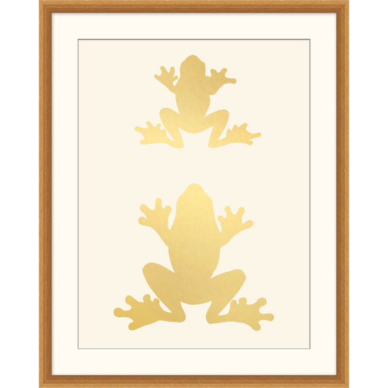 Gold Leaf Stacked Frogs 2 Print